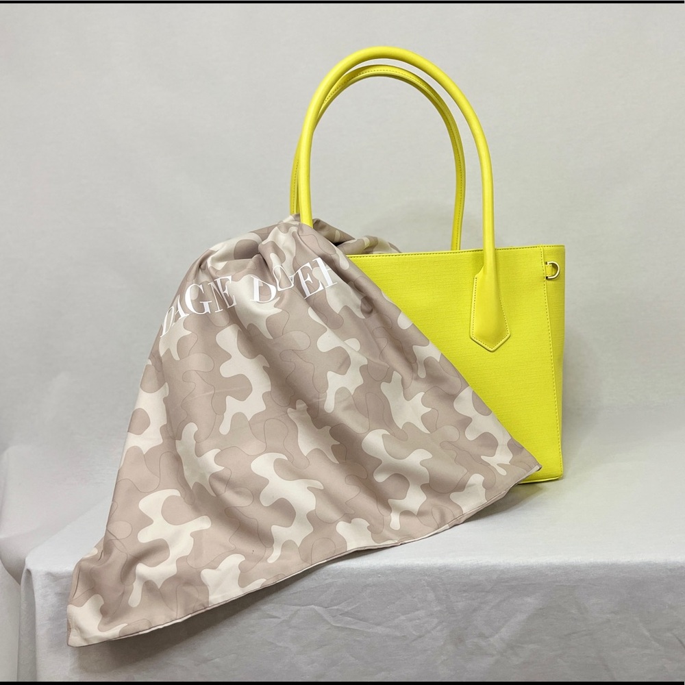 dagne dover large signature yellow tote bag